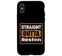 Custodia per iPhone X/XS Dritto Outta Reston Virginia USA Retro Distressed Vintage