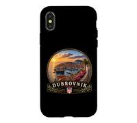 Custodia per iPhone X/XS Dubrovnik Croazia Tramonto City Wall View