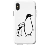 Custodia per iPhone X/XS Due pinguini padre e il bambino pinguino