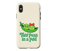 Custodia per iPhone X/XS Due piselli in un baccello carino coppia romantica amicizia corrispondenza