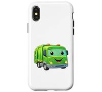 Custodia per iPhone X/XS Dumpy The Garbage Truck Sorridente Personaggio Design per Bambini