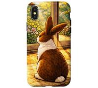 Custodia per iPhone X/XS Dutchie Bunny seduto dentro mentre guarda fuori