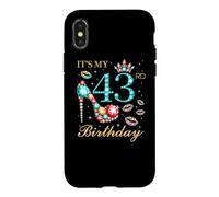 Custodia per iPhone X/XS È il mio 43esimo compleanno Carina reginetta del compleanno di 43 anni