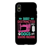 Custodia per iPhone X/XS Easily Distracted By Dogs And Sewing Machine Seamstress