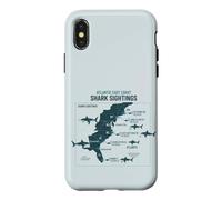 Custodia per iPhone X/XS East Coast Shark Sightings Cool Map