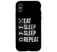 Custodia per iPhone X/XS Eat Sleep Again Repeat - Per gli amanti del sonno - Scherzo divertente