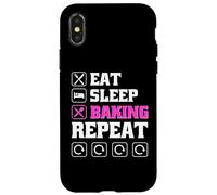 Custodia per iPhone X/XS Eat Sleep Bake Repeat Women Funny Mother's Day Baking Mom