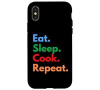 Custodia per iPhone X/XS Eat Sleep Cook Repeat per chef, studenti di cucina e amanti