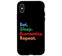 Custodia per iPhone X/XS Eat Sleep Economics Repeat per economisti e studenti Econ