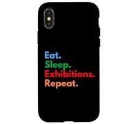 Custodia per iPhone X/XS Eat Sleep Exhibitions Repeat per espositori e amanti dell'Expo