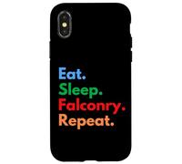 Custodia per iPhone X/XS Eat Sleep Falconry Repeat per falconieri e amanti dei falchi