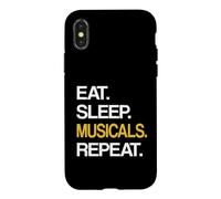 Custodia per iPhone X/XS Eat Sleep Musical Repeat Broadway Theatre
