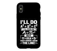 Custodia per iPhone X/XS Ecco dove ho disegnato la linea divertente matematica algebra gioco di parole