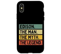 Custodia per iPhone X/XS Edison L'uomo Il mito La leggenda divertente citazione personalizzata