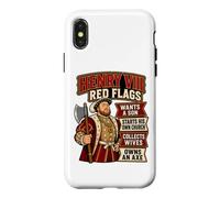 Custodia per iPhone X/XS Enrico VIII Bandiere Rosse Divertente Tudor Storia Inglese