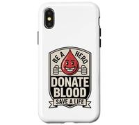 Custodia per iPhone X/XS Eroe dona sangue Save A Life Donatore Sostegno