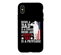 Custodia per iPhone X/XS Essere papà è una scelta Essere un papà dell"esercito è un privilegio negli Stati Uniti