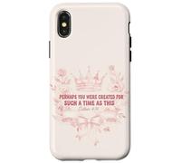 Custodia per iPhone X/XS Ester 4 14 Versi cristiani Corona floreale Regina Fede