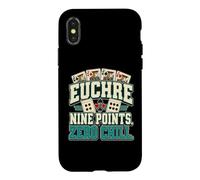 Custodia per iPhone X/XS Euchre Gioco di Carte Euchre Nine Points Zero Chill, Giocatore di Carte