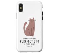Custodia per iPhone X/XS Every Good & Purrfect (Gift) is From Above - James 1:17 Cat