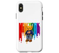 Custodia per iPhone X/XS Exceed The Limit New York Teddy Bear- Colorful NYC Boroughs