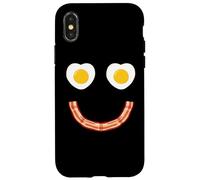 Custodia per iPhone X/XS Face Eggs And Bacon Ham Breakfast Smile