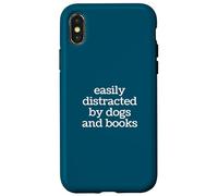 Custodia per iPhone X/XS Facilmente distratto da cani amante dei libri Lettore divertente
