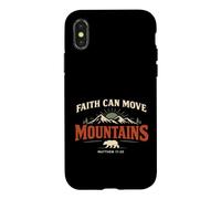 Custodia per iPhone X/XS Faith Can Move Mountains Retro Sunset Bible Verse Christian
