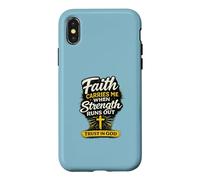 Custodia per iPhone X/XS Faith Carries Me When Strength Runs Out Design Christian