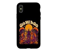 Custodia per iPhone X/XS Fantastico design a cerchio per Halloween, anni '70, della congrega delle streghe