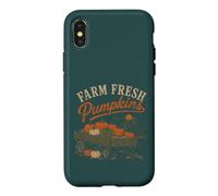 Custodia per iPhone X/XS Farm Fresh Pumpkins Autunno Harvest Wagon