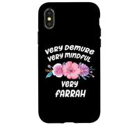 Custodia per iPhone X/XS Farrah Personalized Very Demure Very Mindful Farrah Name
