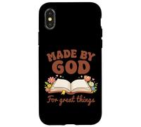 Custodia per iPhone X/XS Fatto da Dio per grandi cose Bibbia floreale Cristianesimo