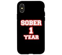 Custodia per iPhone X/XS Felice Sobriety 1 Anno Cool Anniversary Red Sobriety