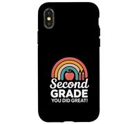 Custodia per iPhone X/XS Fine Anno Secondo Grado Hai fatto Grande Arcobaleno