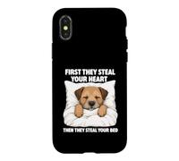 Custodia per iPhone X/XS First They Steal Your Heart - Border Terrier Amante Dog Mom