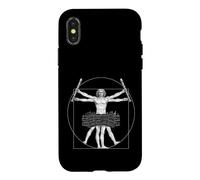 Custodia per iPhone X/XS Flauto dolce musicale Marching Band Da Vinci Clarinettista Vintage