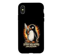 Custodia per iPhone X/XS Flight Was Never An Option Penguin Comedy Citazione Arctic