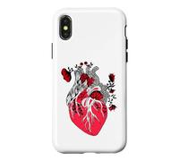 Custodia per iPhone X/XS Floral Human Heart Anatomy