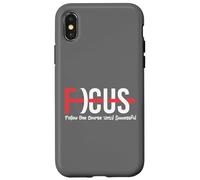 Custodia per iPhone X/XS Focus Follow One Course Until Successful Motivational Funny