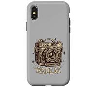 Custodia per iPhone X/XS Focus Shoot Repeat Vintage Camera Photography Retro Photo