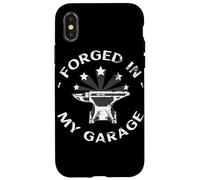 Custodia per iPhone X/XS Forged In My Garage Divertente Blacksmith Metalworking Anvil Regalo