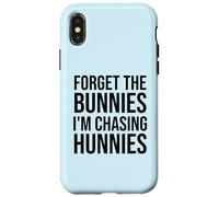 Custodia per iPhone X/XS Forget the Bunnies I'm Chasing Hunnies Easter Chicks Dig Me