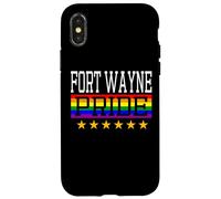 Custodia per iPhone X/XS Fort Wayne Pride Indiana Gay Lesbiche Queer LGBT Bandiera Arcobaleno