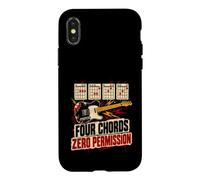 Custodia per iPhone X/XS Four Chords Zero Permission Punk Rock Chitarrista