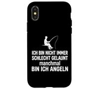 Custodia per iPhone X/XS Frase tedesca pesca Ich bin nicht immer schlecht gelaunt