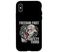 Custodia per iPhone X/XS Freedom First Safety Terzo John Adams Divertente 4 luglio
