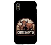 Custodia per iPhone X/XS Fresh Farm Milk Dairy Cow Calf Animal Cattle Farmer
