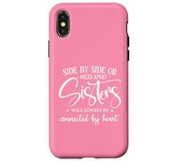 Custodia per iPhone X/XS Friends Side By Side Miles Apart Sisters Connected by Heart