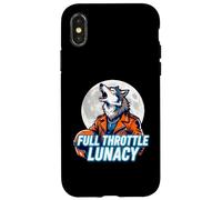 Custodia per iPhone X/XS Full Throttle Lunacy Howling Biker Wolf Graphic